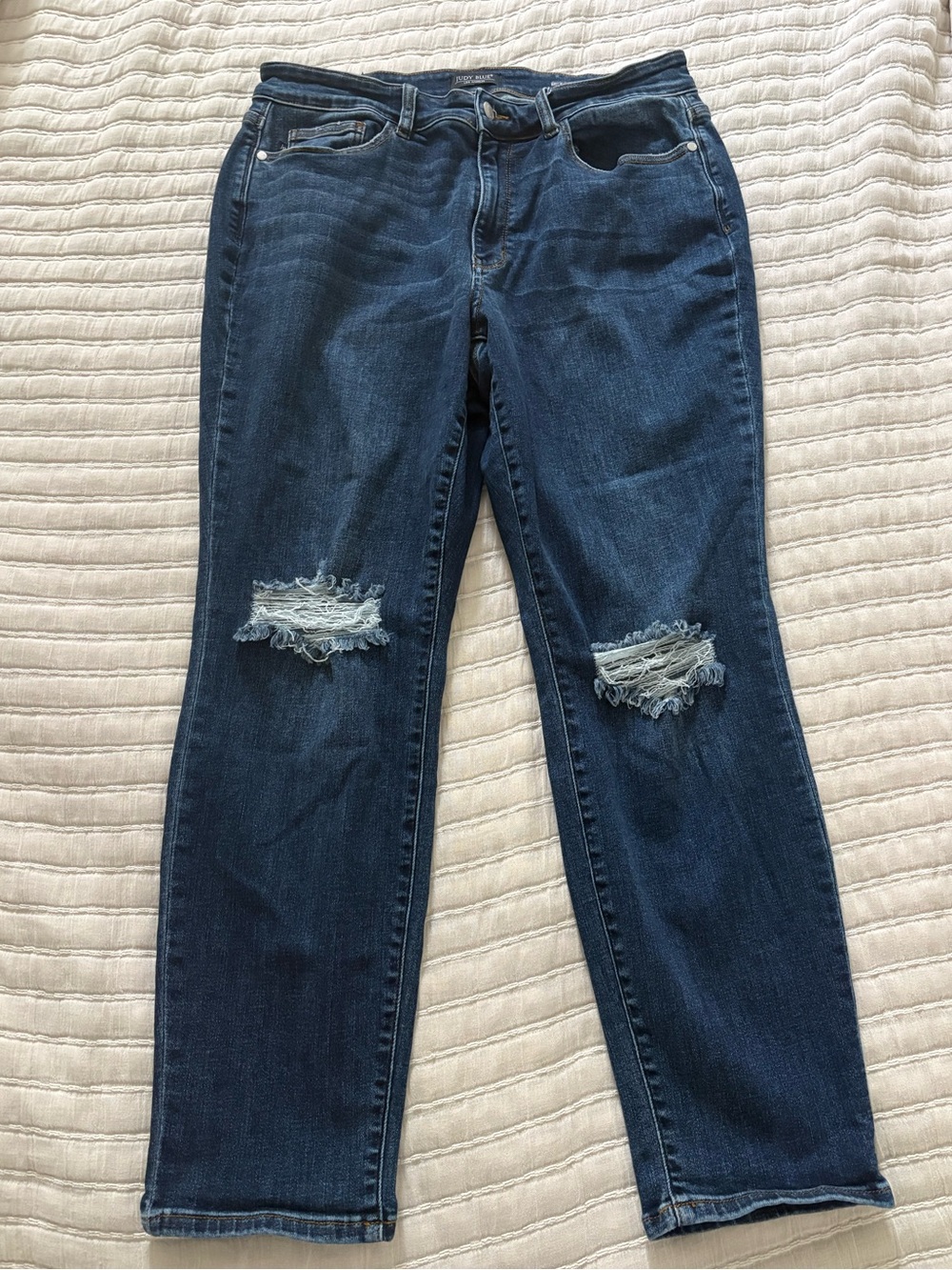Judy Blue Slim Fit Distressed Jeans Blue Denim Size 16W